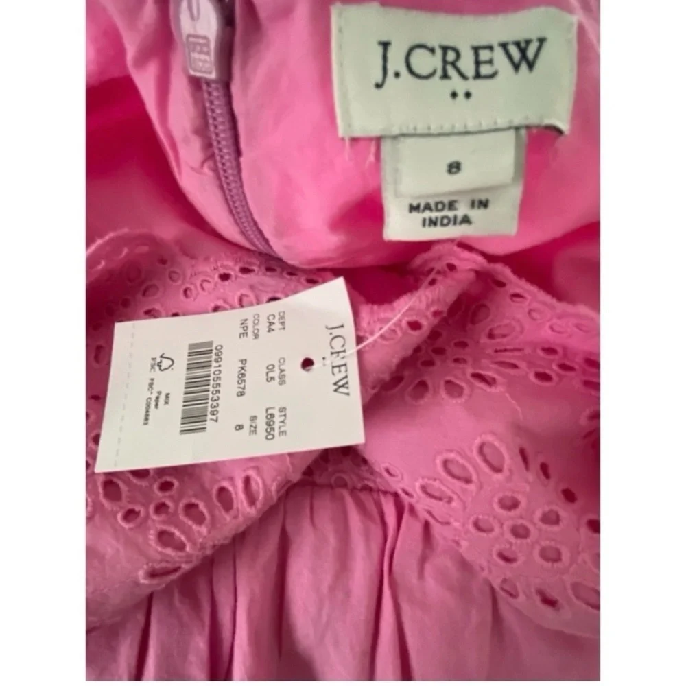 J. CREW Pink Eyelet Mini Dress